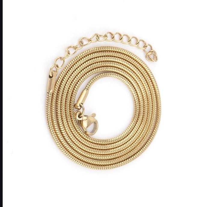Schlangenkette Edelstahl, goldfarben (0,9 mm)